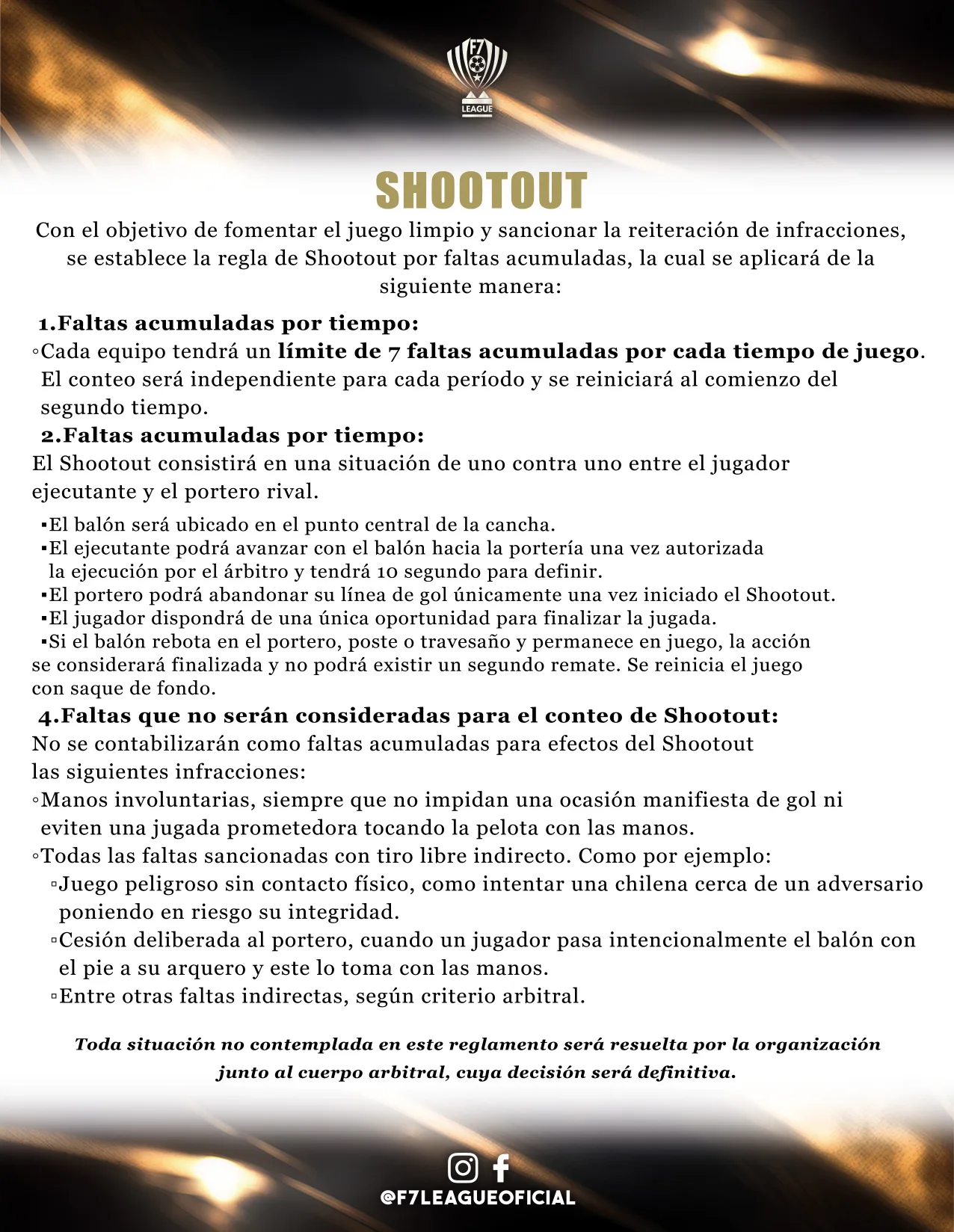Reglamento oficial de F7 League — página 11 de 17